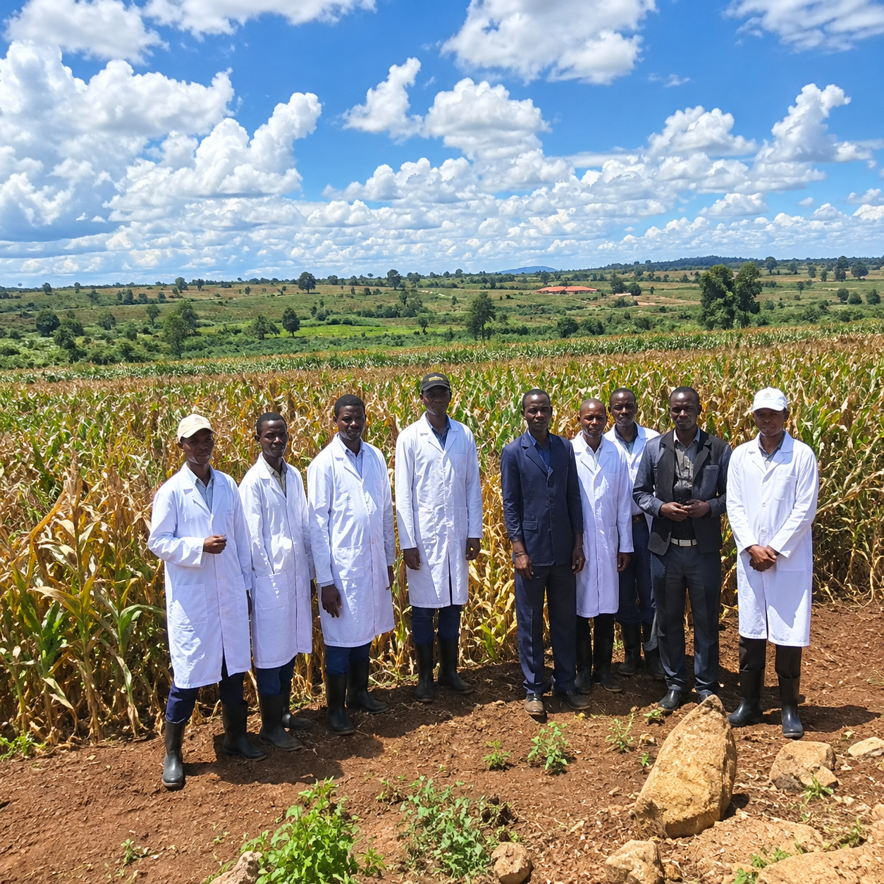 DECPL audit team with local partners at an agricultural site